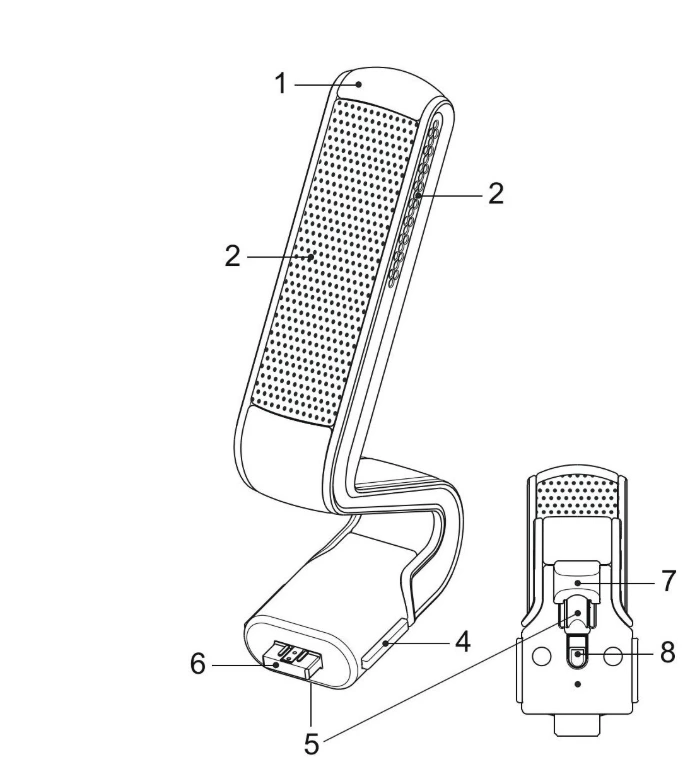Bosch DCNM-HDMIC parts: LED indicator, grille, connection guidance, slider guidance, connector plug, lock-slider and lock