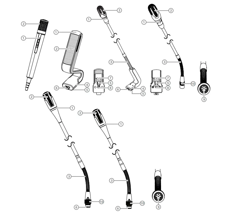 Bosch DCNM-MICL microphone components diagram