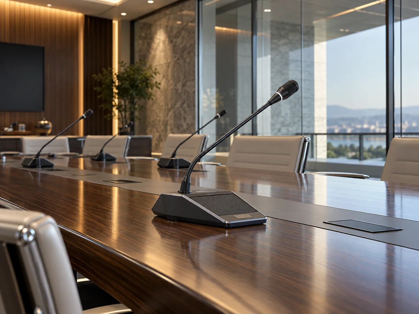 Bosch DCNM-MICL microphone in acoustically challenging conference room